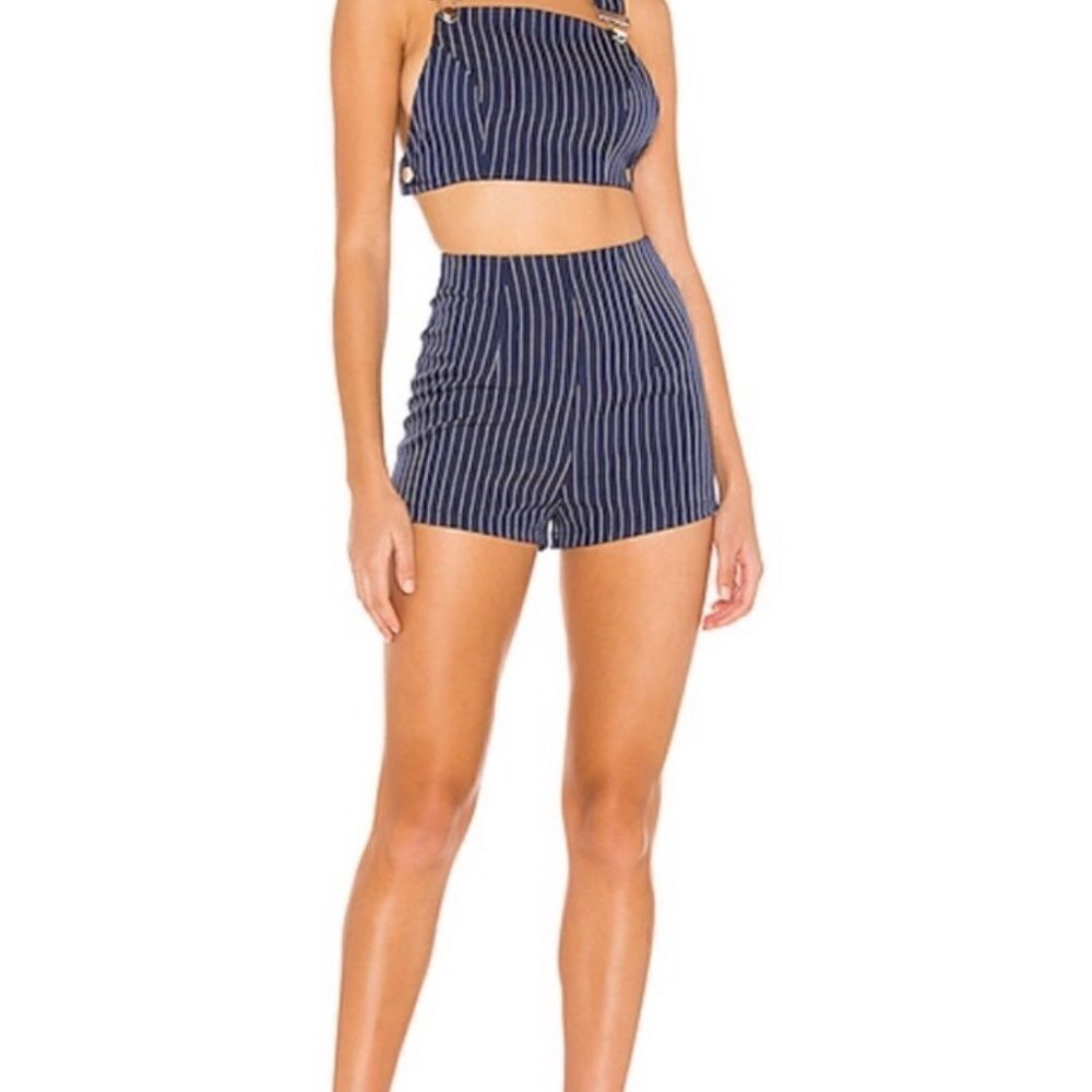 3/$25 SUPERDOWN High Waist Striped Navy Blue Shorts.Size S